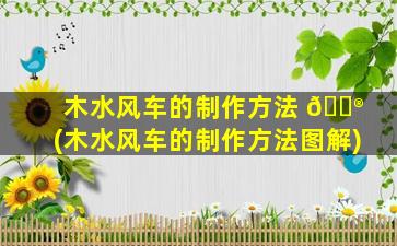 木水风车的制作方法 💮 (木水风车的制作方法图解)